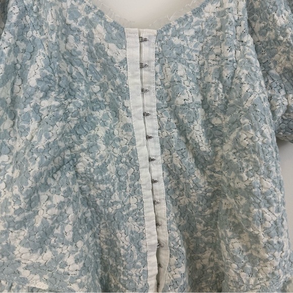 Free People | Oh Baby Lace Crop Top Light Blue Size Large Women's - Picture 4 of 7